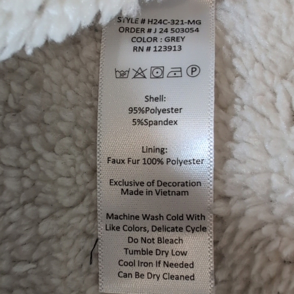 Jachs New York Crewneck Pullover Sweater Small Gray Stretch Sherpa Lined - Picture 6 of 10